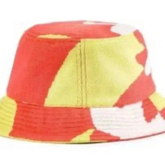 VERLOOP x Michelle Norris Camo Knit Bucket Hat Orange Yellow Happy O/S main image 4
